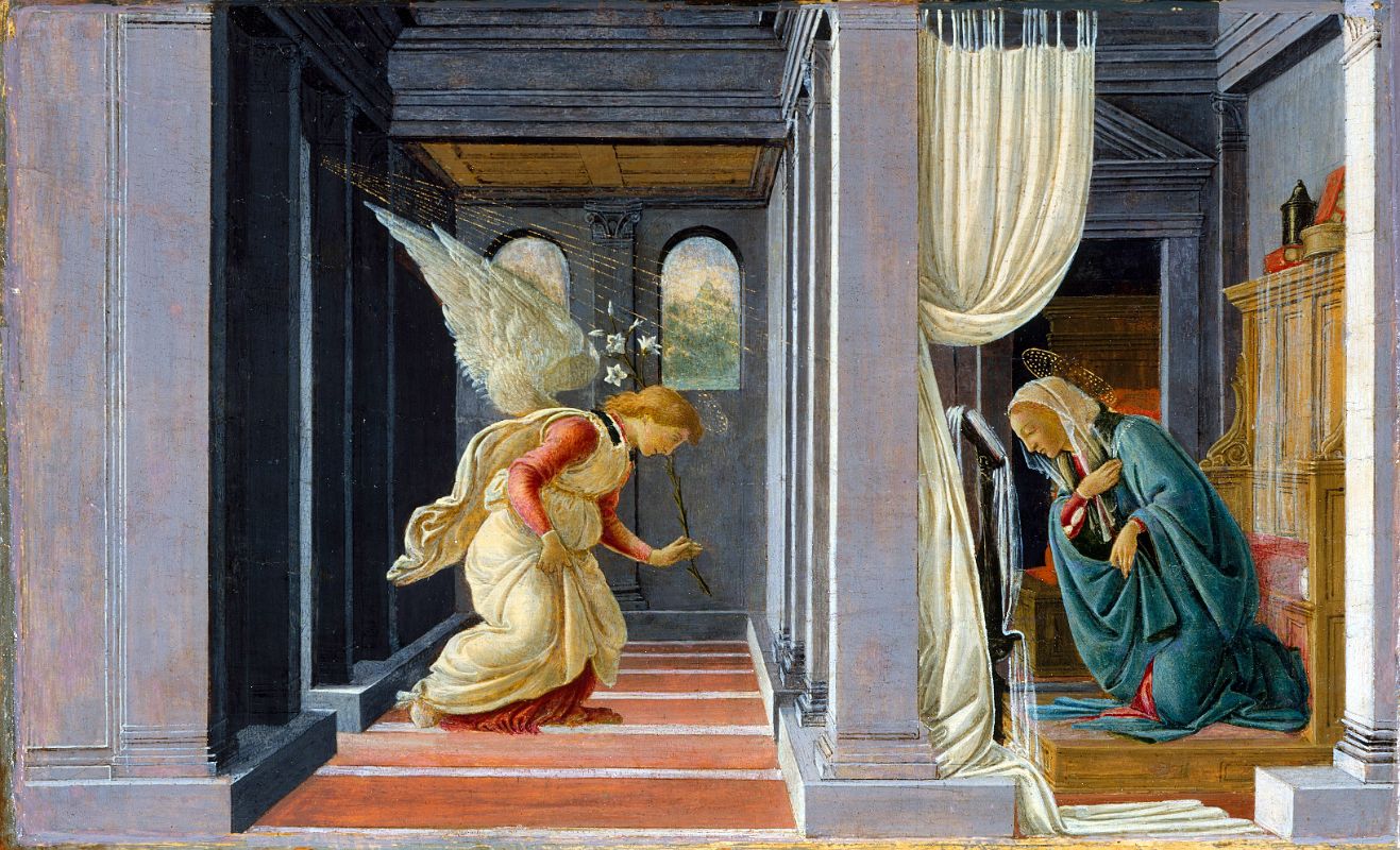 36 The Annunciation - Botticelli 1485 - Robert Lehman Collection New York Metropolitan Museum Of Art